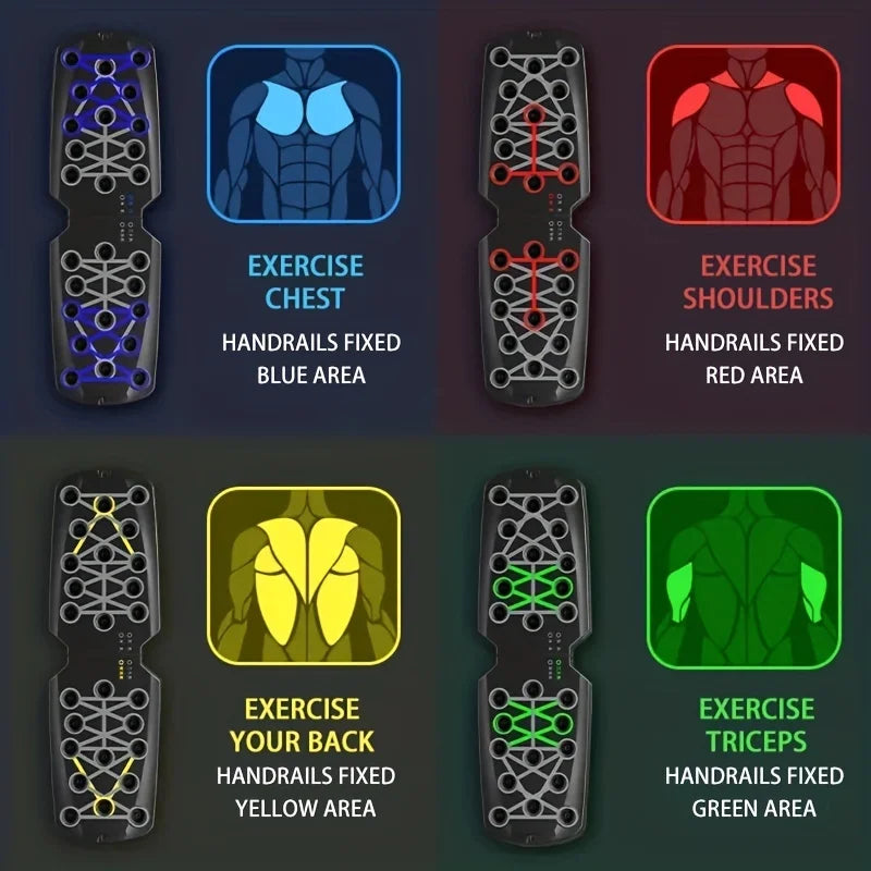 Multifunctional Color-Coded Push-Up Board Set
